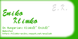 eniko klimko business card